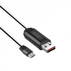 Кабел HOCO U29 Micro USB с LED дисплей Бял 