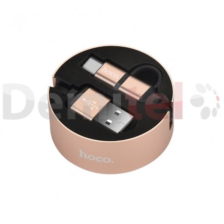 Кабел HOCO U23 2in1 Micro-USB и Type-C Златист