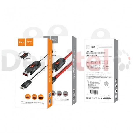 Кабел HOCO U29 Lightning с LED дисплей Бял