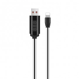 Кабел HOCO U29 Lightning с LED дисплей Бял 