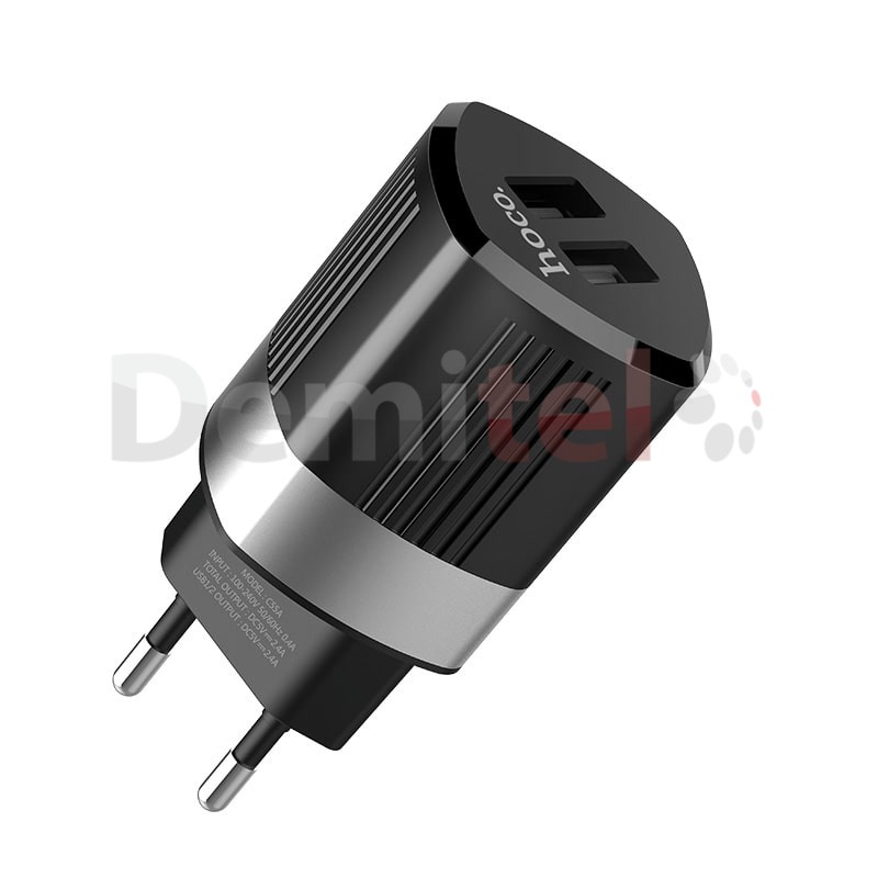 Зарядно HOCO C55A 220V 2.4A Черно