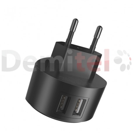 Зарядно HOCO C67A Shell 220V 2.4A Черно