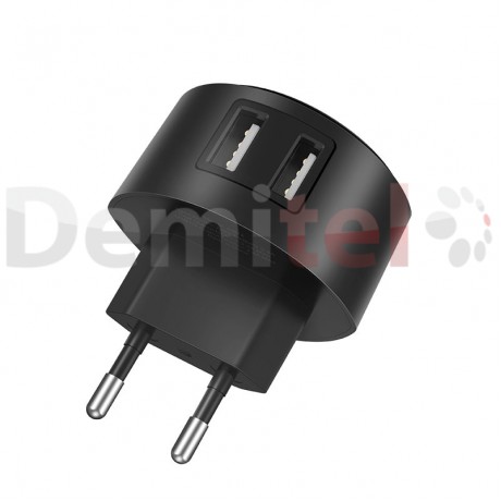 Зарядно HOCO C67A Shell 220V 2.4A Черно