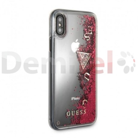 Силиконов гръб GUESS Glitter за iPhone X/XS Розов