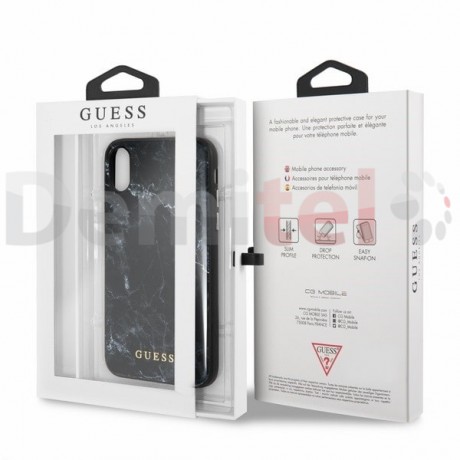 Силиконов гръб GUESS Marble за iPhone X/XS Черен
