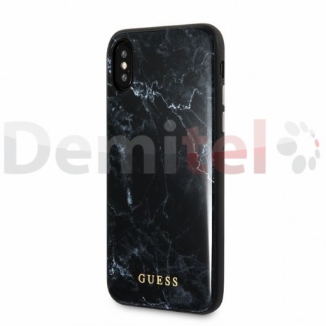 Силиконов гръб GUESS Marble за iPhone X/XS Черен