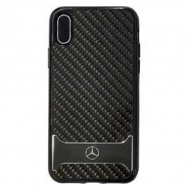 Силиконов гръб MERCEDES-BENZ с карбон за iPhone X/XS Черен 
