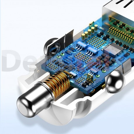 Зарядно за кола BASEUS Circular Dual QC3.0 Бяло