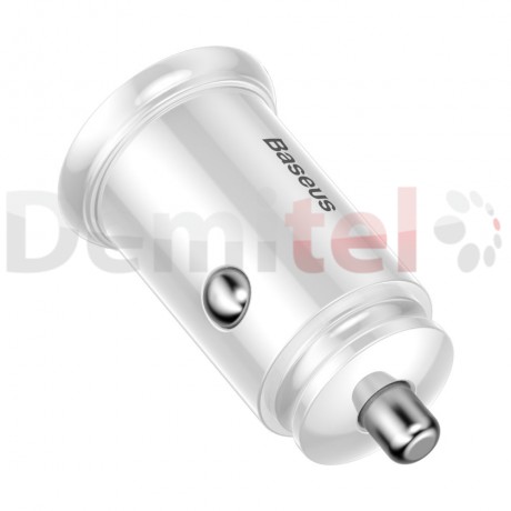 Зарядно за кола BASEUS Circular Dual QC3.0 Бяло