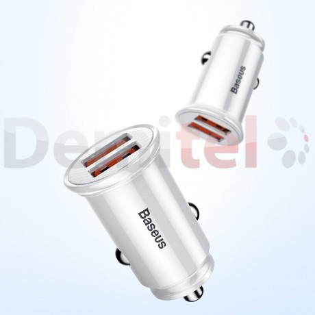 Зарядно за кола BASEUS Circular Dual QC3.0 Бяло