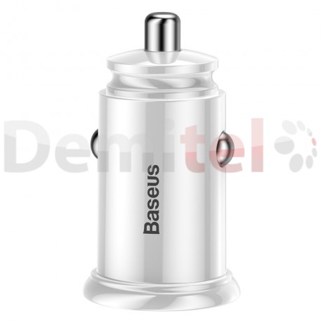 Зарядно за кола BASEUS Circular Dual QC3.0 Бяло