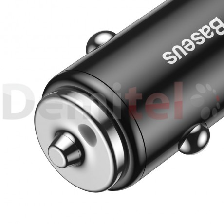 Зарядно за кола BASEUS Small Screw с Lightning кабел Черно