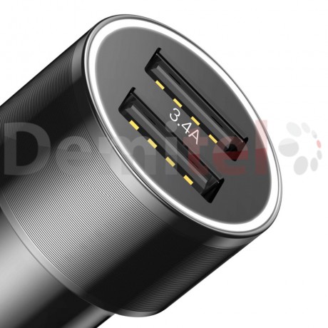Зарядно за кола BASEUS Small Screw с Lightning кабел Черно