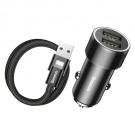 Зарядно за кола BASEUS Small Screw с Lightning кабел Черно 