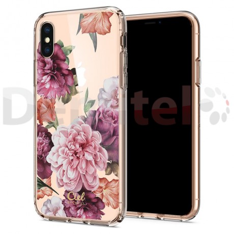 Силиконов гръб CYRILL Cecile Rose Floral за iPhone X/XS Прозрачен