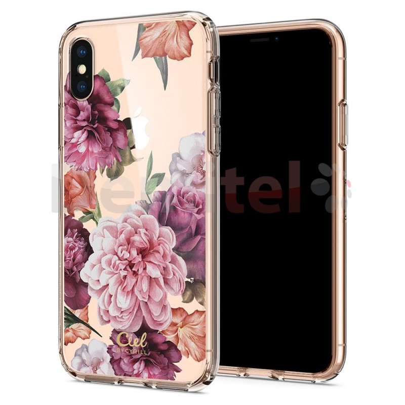 Силиконов гръб CYRILL Cecile Rose Floral за iPhone X/XS Прозрачен