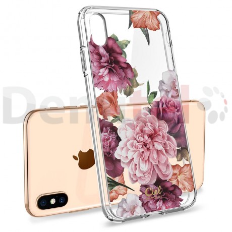 Силиконов гръб CYRILL Cecile Rose Floral за iPhone XS Max Прозрачен