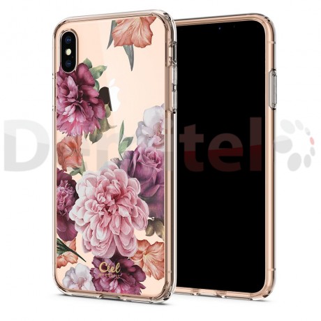 Силиконов гръб CYRILL Cecile Rose Floral за iPhone XS Max Прозрачен