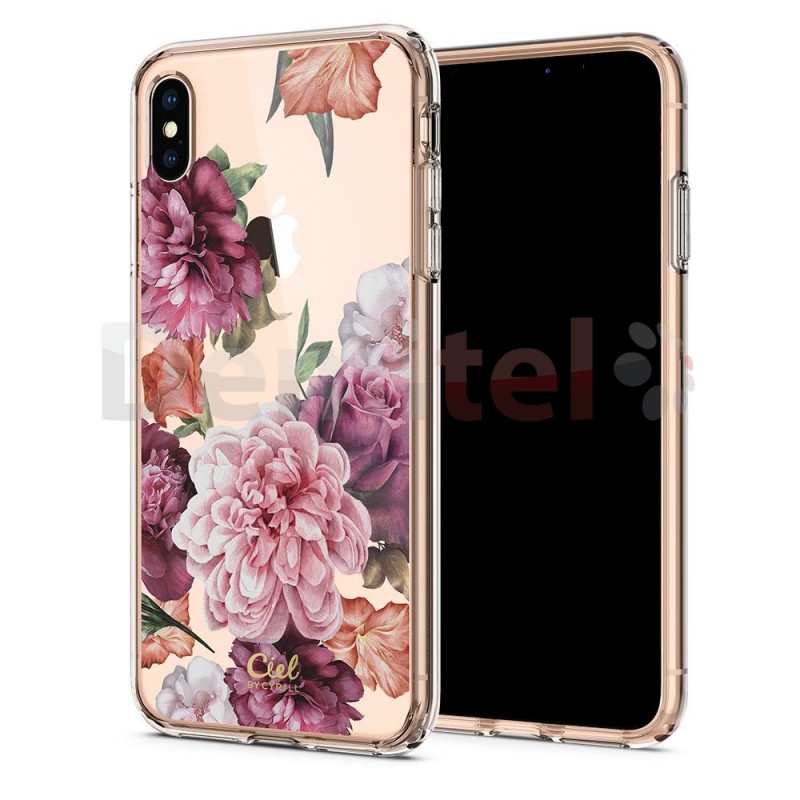 Силиконов гръб CYRILL Cecile Rose Floral за iPhone XS Max Прозрачен