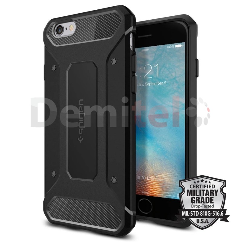 Силиконов гръб SPIGEN Rugged Armor за iPhone 6/6S Черен