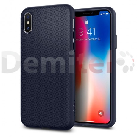 Силиконов гръб SPIGEN Liquid Air за iPhone X/XS Син