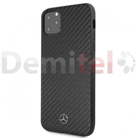 Силиконов гръб MERCEDES-BENZ Dynamic с карбон за iPhone 11 Pro Max Черен