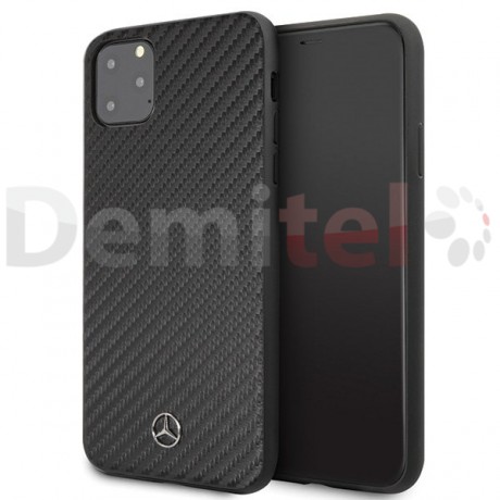 Силиконов гръб MERCEDES-BENZ Dynamic с карбон за iPhone 11 Pro Max Черен