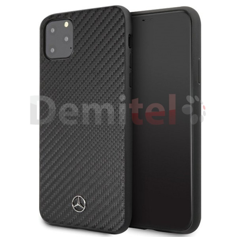 Силиконов гръб MERCEDES-BENZ Dynamic с карбон за iPhone 11 Pro Max Черен