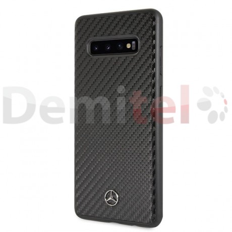Силиконов гръб MERCEDES-BENZ Dynamic с карбон за Galaxy S10 Plus Черен