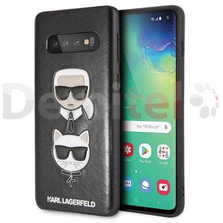 Силиконов гръб KARL LAGERFELD Karl&Choupette за Galaxy S10 Черен