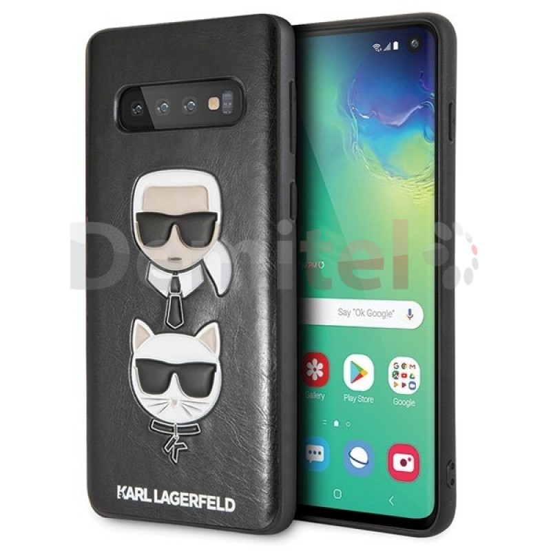 Силиконов гръб KARL LAGERFELD Karl&Choupette за Galaxy S10 Черен