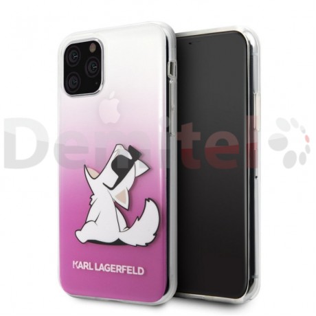 Силиконов гръб KARL LAGERFELD Choupette Fun Sunglasses за iPhone 11 Pro Розов