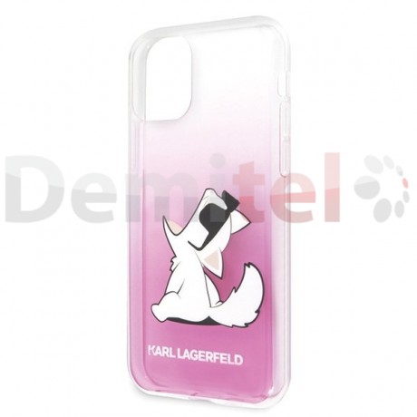 Силиконов гръб KARL LAGERFELD Choupette Fun Sunglasses за iPhone 11 Розов