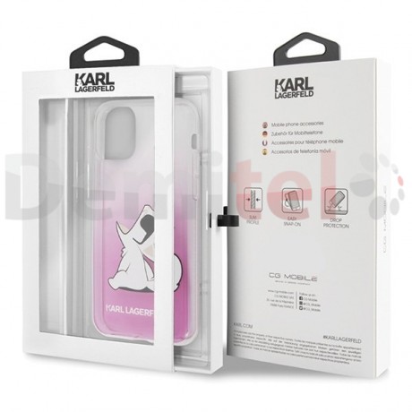 Силиконов гръб KARL LAGERFELD Choupette Fun Sunglasses за iPhone 11 Розов