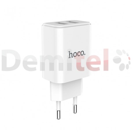 Зарядно HOCO C62A 220V 2.1A с Lightning кабел Бяло