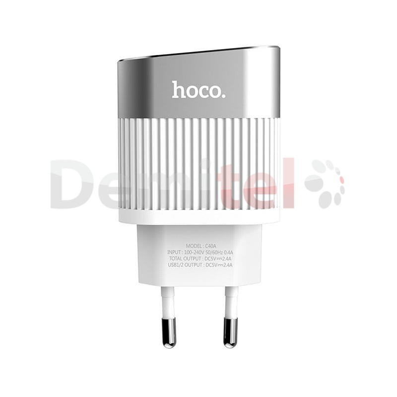 Зарядно HOCO C40A 220V 2.4A Бяло