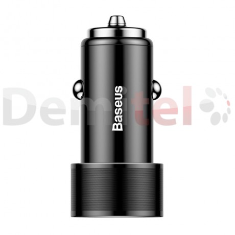 Зарядно за кола BASEUS Small Screw с Type-C кабел Черно