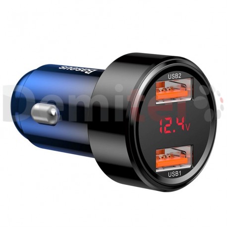Зарядно за кола BASEUS Magic Dual 45W QC3.0 Синьо