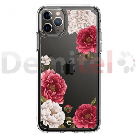 Силиконов гръб CYRILL Cecile Red Floral за iPhone 11 Pro Прозрачен