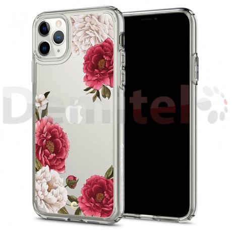 Силиконов гръб CYRILL Cecile Red Floral за iPhone 11 Pro Прозрачен