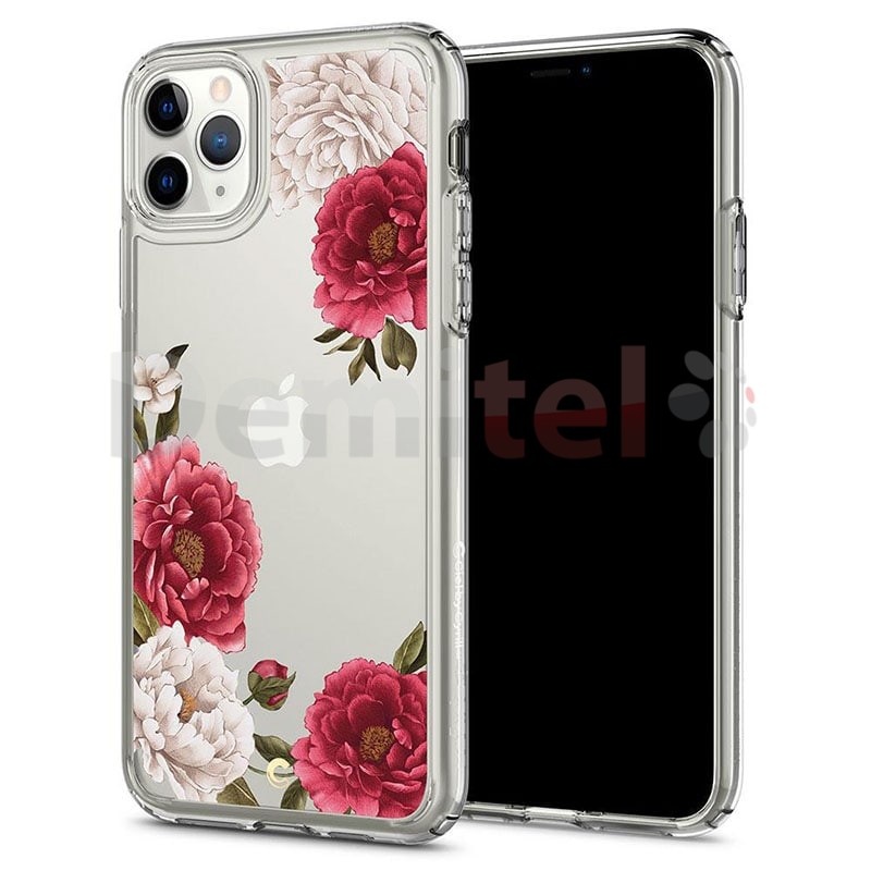 Силиконов гръб CYRILL Cecile Red Floral за iPhone 11 Pro Прозрачен