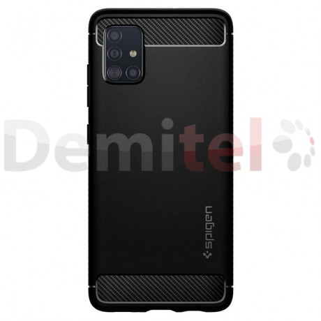 Силиконов гръб SPIGEN Rugged Armor за Galaxy A51 Черен