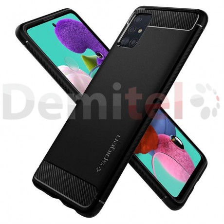 Силиконов гръб SPIGEN Rugged Armor за Galaxy A51 Черен