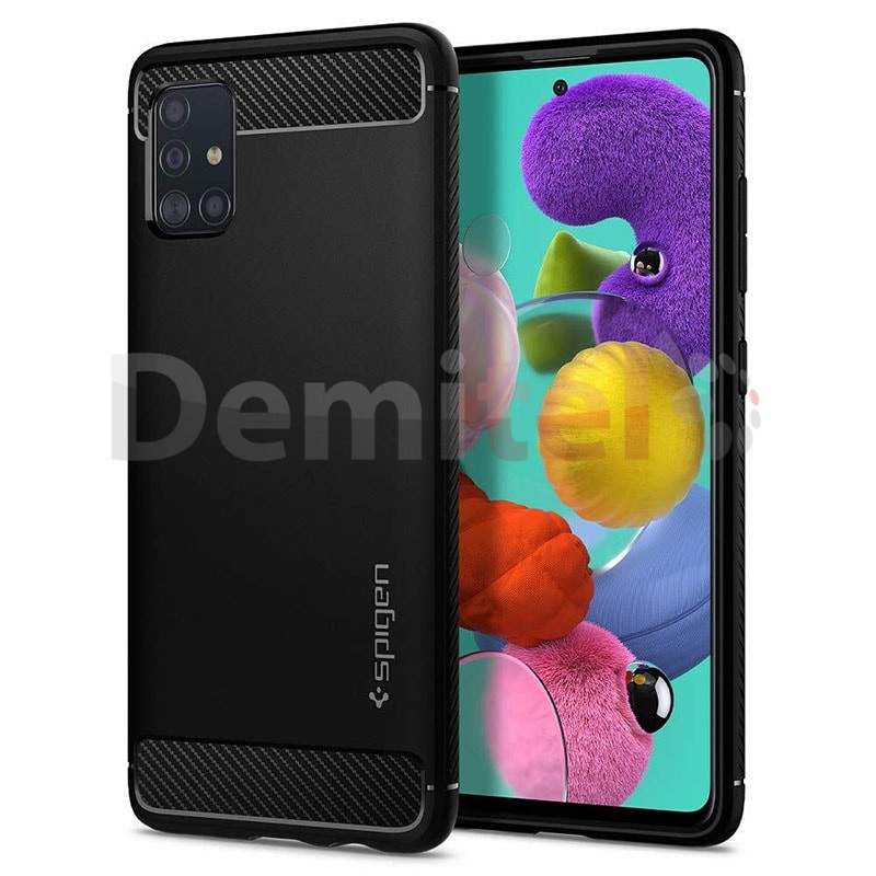 Силиконов гръб SPIGEN Rugged Armor за Galaxy A51 Черен