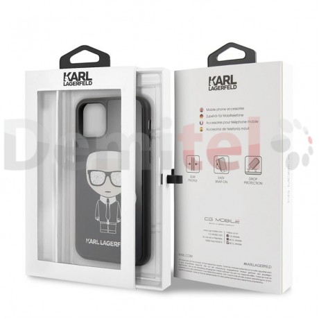 Силиконов гръб KARL LAGERFELD Iconic Glitter за iPhone 11 Pro Черен