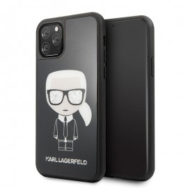 Силиконов гръб KARL LAGERFELD Iconic Glitter за iPhone 11 Pro Черен 