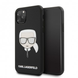 Силиконов гръб KARL LAGERFELD Iconic Embossed Glitter за iPhone 11 Pro Max Черен 