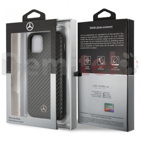 Силиконов гръб MERCEDES-BENZ Dynamic с карбон за iPhone 11 Черен