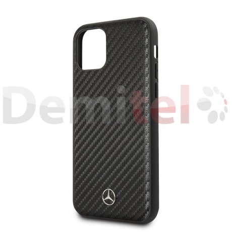 Силиконов гръб MERCEDES-BENZ Dynamic с карбон за iPhone 11 Черен