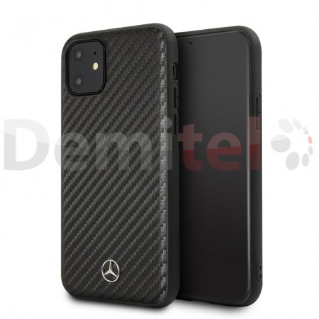 Силиконов гръб MERCEDES-BENZ Dynamic с карбон за iPhone 11 Черен